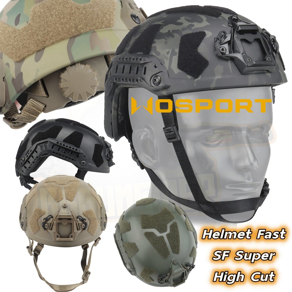 หมวก FAST SF SUPER HIGH CUT ปรับท้ายทอยได้ (Full Protective Version) :  WoSport - BBGUNSTER ร้านบีบีกัน Airsoft Gun และ ของแต่ง อุปกรณ์เสริมต่างๆ :  Inspired by LnwShop.com