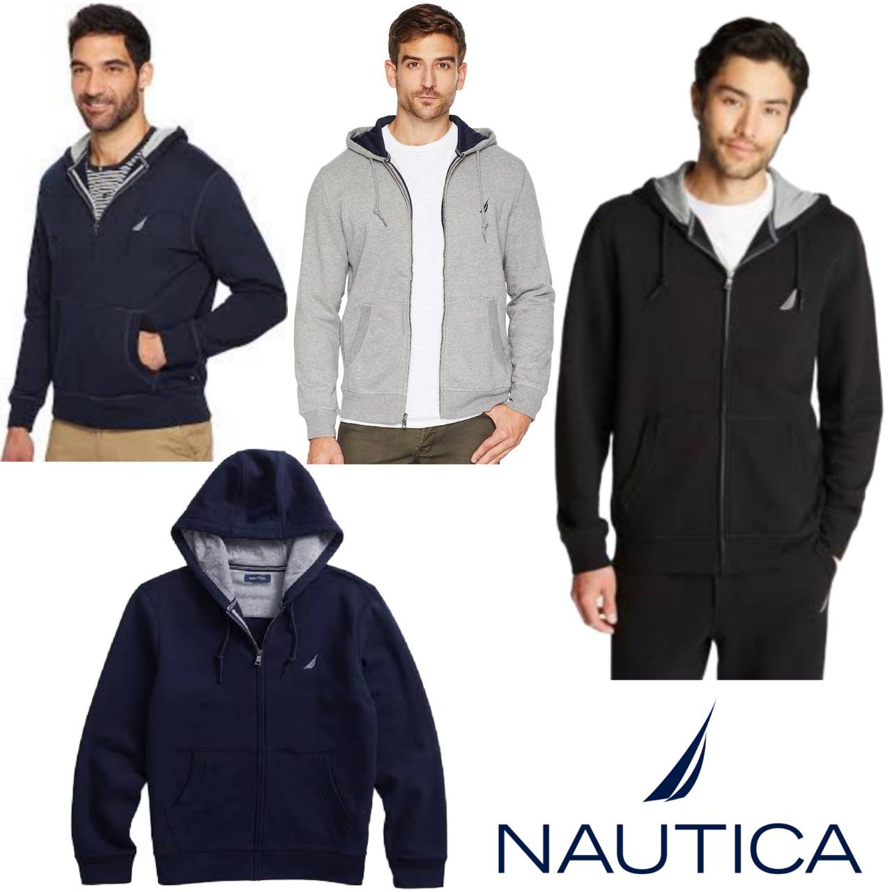 Nautica Men's Anchor Fleece Full-Zip Hoodie