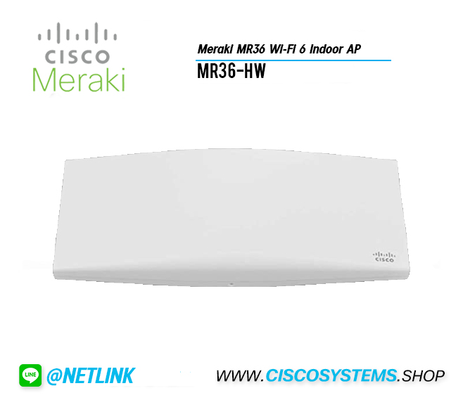 Meraki MR 36屋内クラウド管理Wi-Fi 802.11 ax (Bluetoothおよびセキュリティ無線アクセスポイント付き) (MR 36-HW)