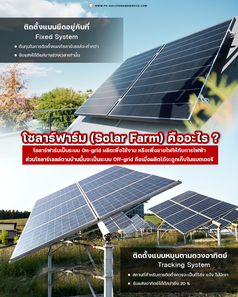 โซลาร์ฟาร์ม (Solar Farm) คืออะไร - โปรโมชั่นกล้องวงจรปิดและโซล่าเซลล์ -  ดูออนไลน์บนมือถือ -ทีมงานคุณภาพ : Inspired By Lnwshop.Com
