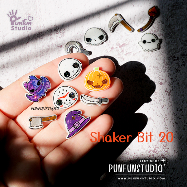 Shaker Bit 20 Mold / Halloween / 12 in 1 / UV Resin Mold / Silicone Mold -  Punfun Studio Silicone Mold Stamper Resin Supply Craft Accessories