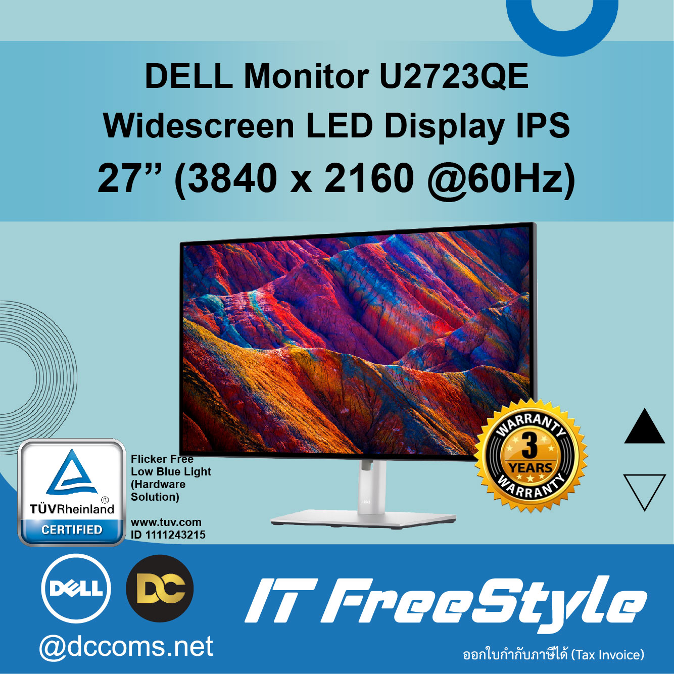 LED Monitor DELL UltraSharp 27'' U2723QE With IPS 4K (3840 x 2160)