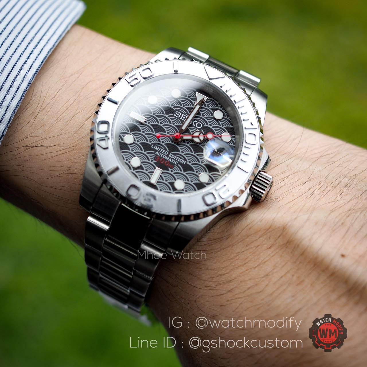SEIKO Modified Rhodium Yacht Master Japannese Wave Dial - mheewatchshop :  Inspired by 