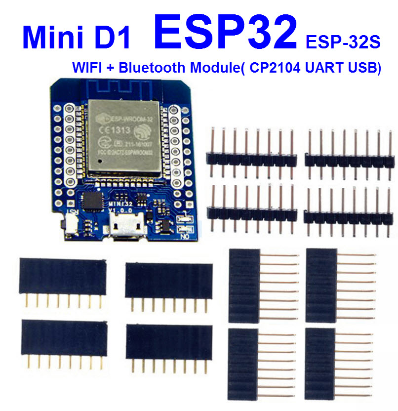 ESP32-DEVKITC-S1 ESPRESSIF - Dev.kit: WiFi, GPIO,I2C,I2S,SPI,UART,WiFi;  4MBFLASH; 54.4x27.9mm