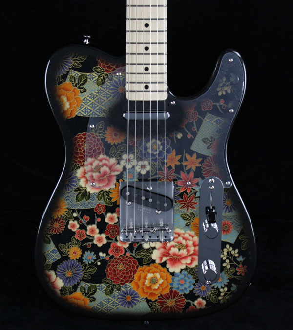 Fender Japan 69 Telecaster TL69-SPL Black Floral - Music Boulevard 